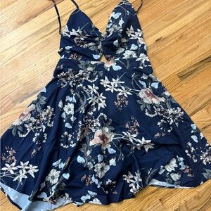 Floral Navy Blue Dress
